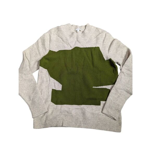 COS men's wool color block knitted crew neck sweater Small - Picture 1 of 9